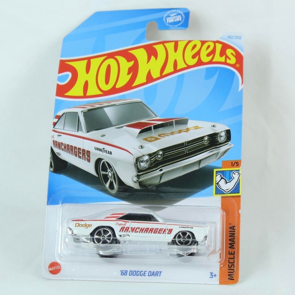 Hot Wheels White‎ '68 Dodge Dart Toy Car - NEW